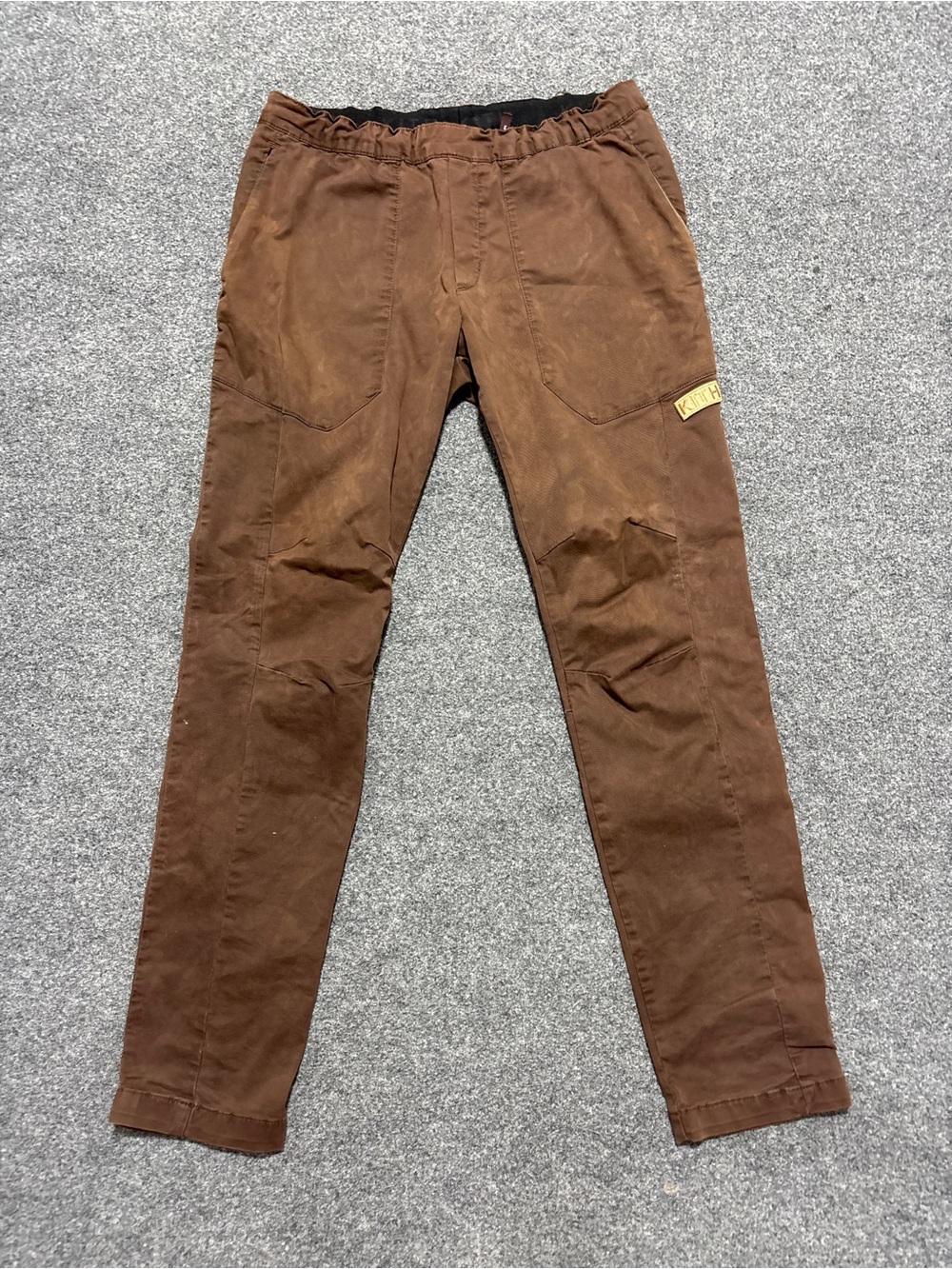 Kith Utility Pants Size XS Waist 32x30 Brown Vintage Wash Embroidered Box Logo